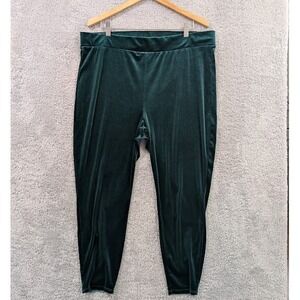 Torrid Crushed‎ Velvet Leggings Women's 4X Emerald Pull On Skinny Elastic Waist